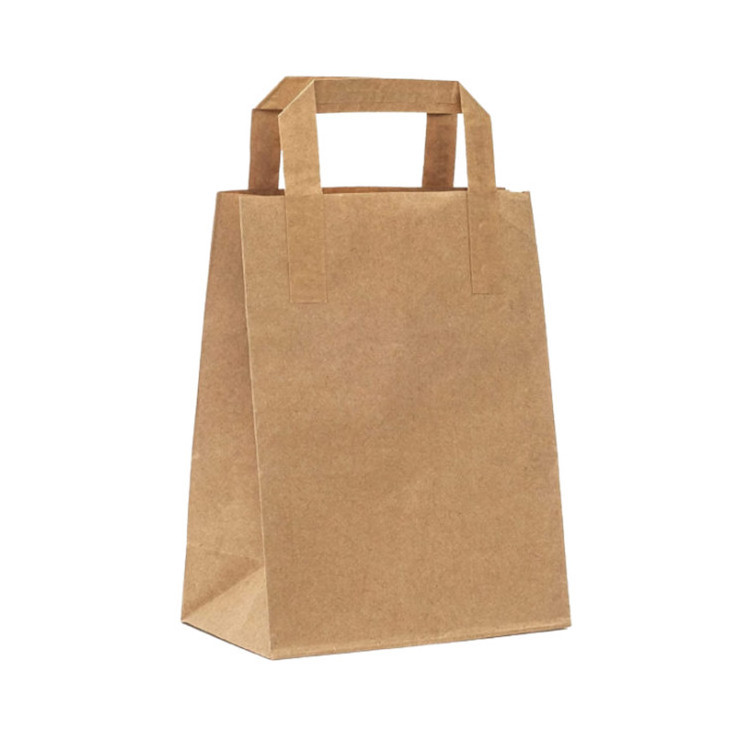 Sac A Poignee En Papier Brun Sac En Papier Kraft Fsc Pour Cafe Sac En Papier Kraft Poignee Plate Plat