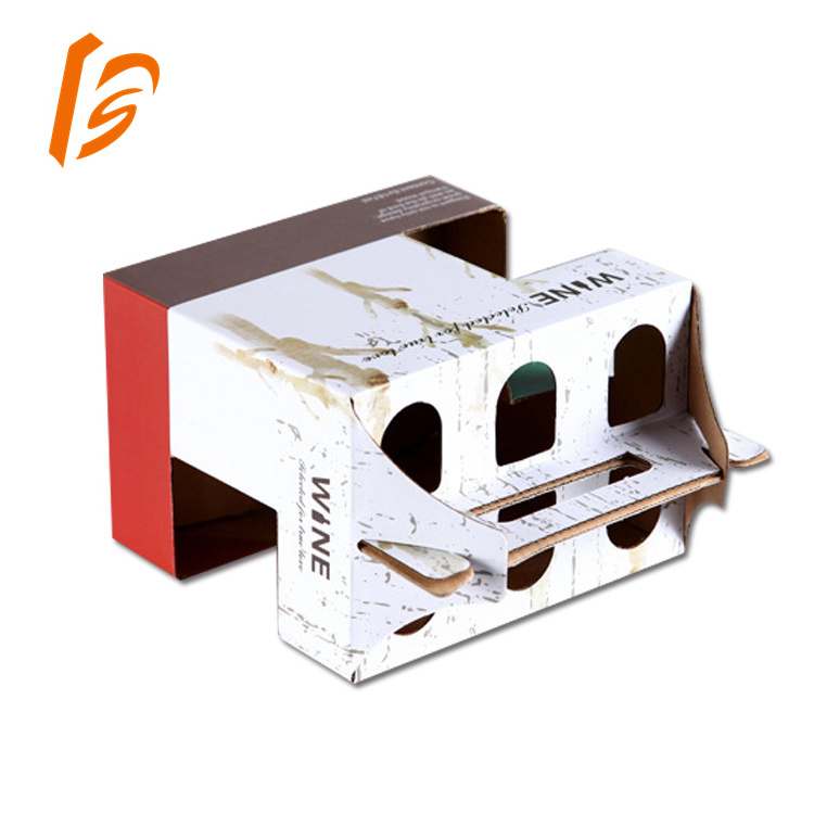 gift paper packaging Gable Box With Handle for wine