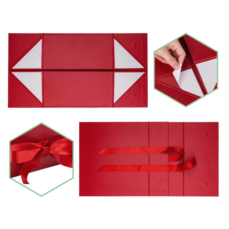 Inlaid Red Paper Box 14x9.5x4.5 Inches Large Magnetic Gift Box Bridesmaid Proposal Rot Mit Inlay Pap Box With Lid