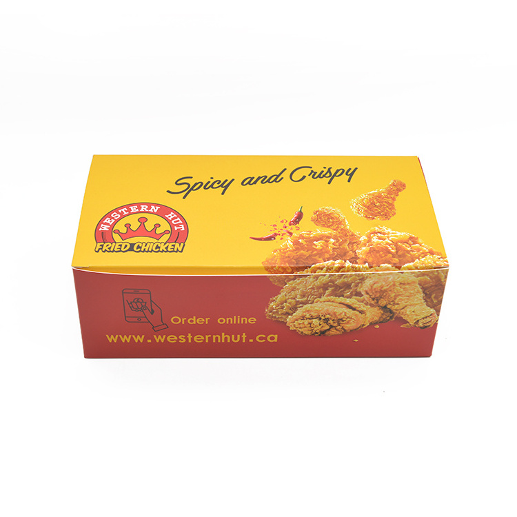 Custom Printed Chicken Nuggets Box Biodegradable Kraft Paper Hamburger Packaging Box