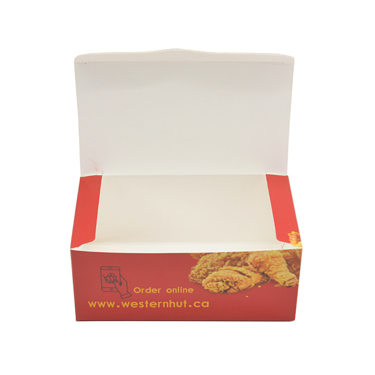 Custom Printed Chicken Nuggets Box Biodegradable Kraft Paper Hamburger Packaging Box