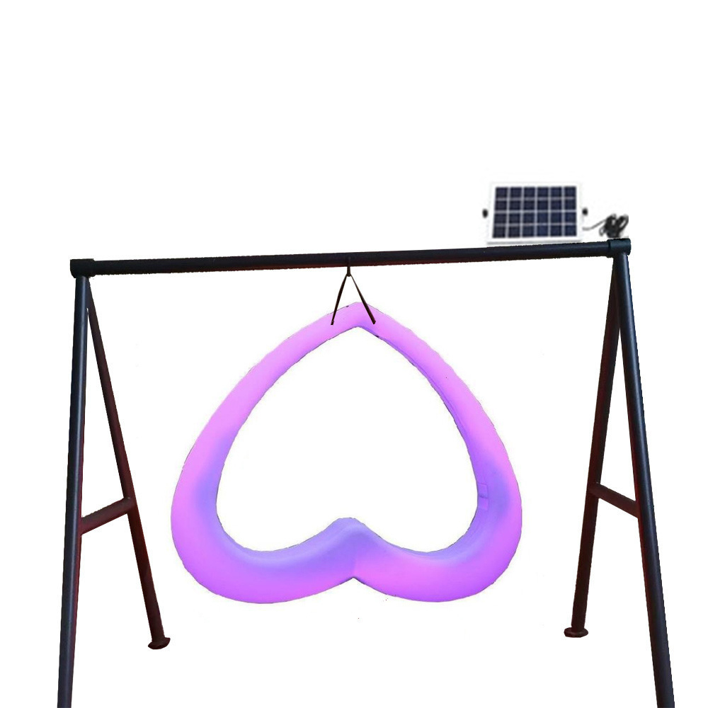 Solar Powered Led Swings Luminous Hanging Chair Seat Moon Sculpt Lamps Bench Leisure Seat Patio Luminous Swing