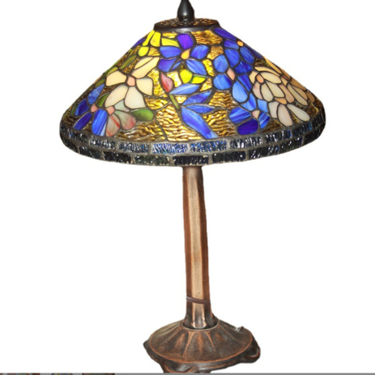 Stained Glass Tiffany Table Lights Boho Vase Lantern Hotel Decoration Counter Table Lamp Peacock Enchanted Desk Light