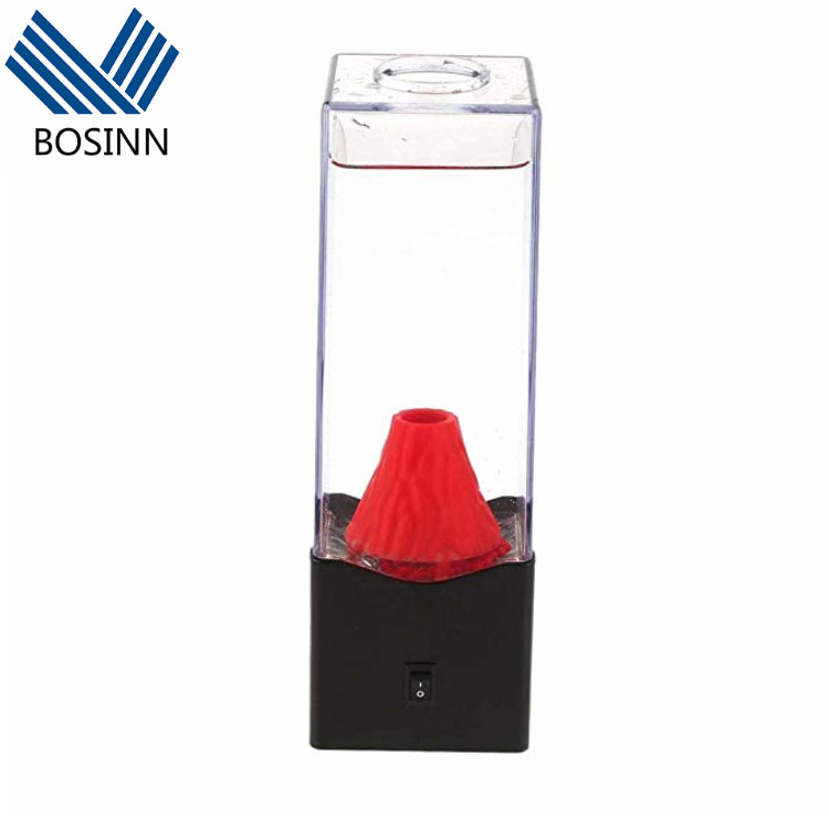 LED Night Light Bedroom Mood Miniature Erupting Molten Volcano Lava Lamp Water Tower Display Desk Lights