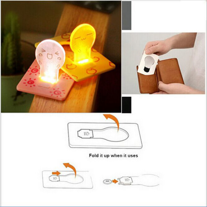 mini Fancy Lights Portable Pocket Credit Card Lamp Wallet Night Light Christmas Promotion Gift Foldable Lighting