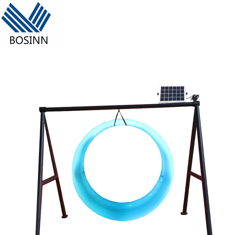 Solar Luminous Swings Circle Seesaw Circle Garden Landscape Lighting Hanging Chair Round Moon Light