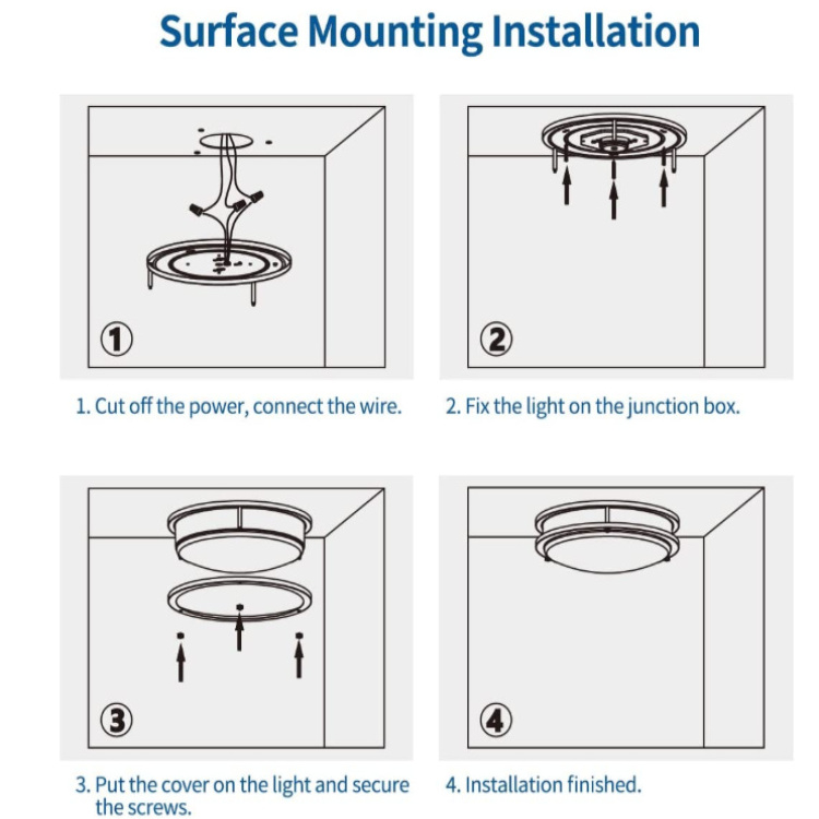 LED Flush Mount Ceiling Light Fixture for Kitchen Hallway Stairwell Bathroom Brushed Nickel Dimmable Ceiling Lamps