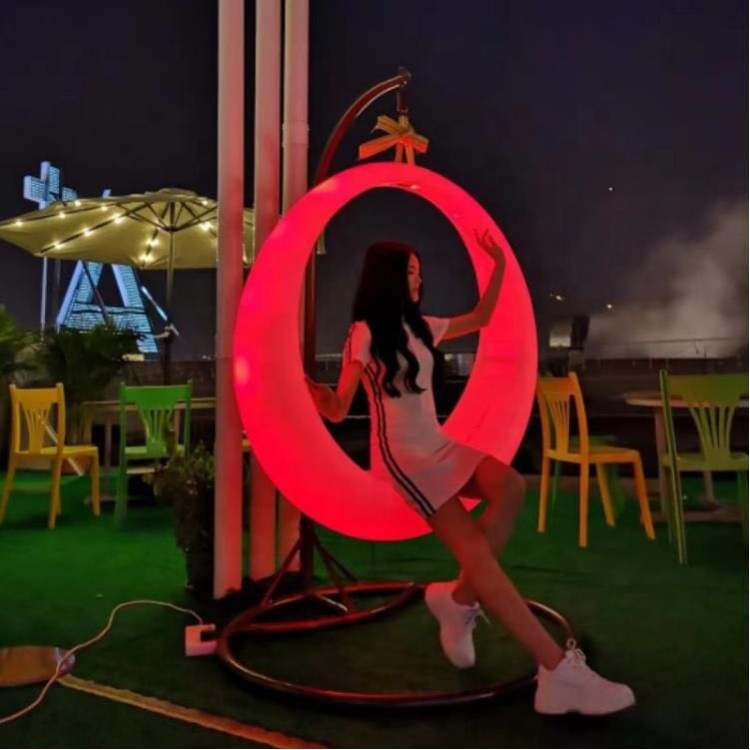 Yoga Room Props Swings Illuminated Led Hammock Colors Changing Rocking Chair Outdoor Amusement Park Patio Swing