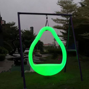 Solar Luminous Hanging Chair Waterdrop Pendant Swing Garden Leisure Hanging Basket Chair Scenic Park Red Moon Swing