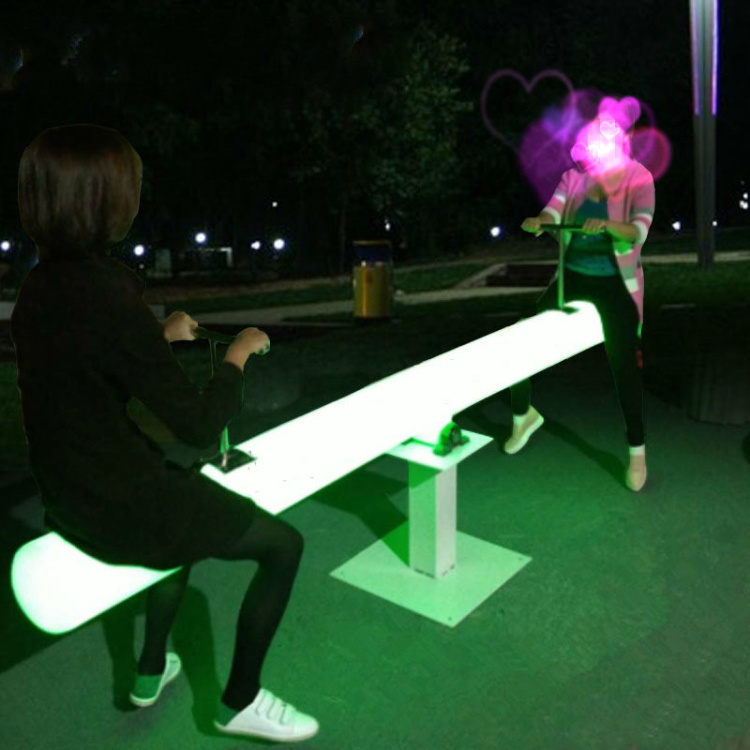 LED Illuminated Seesaw Mall Meichen Event Lighting Festival Double Community Play Furniture Teeterboard Swing