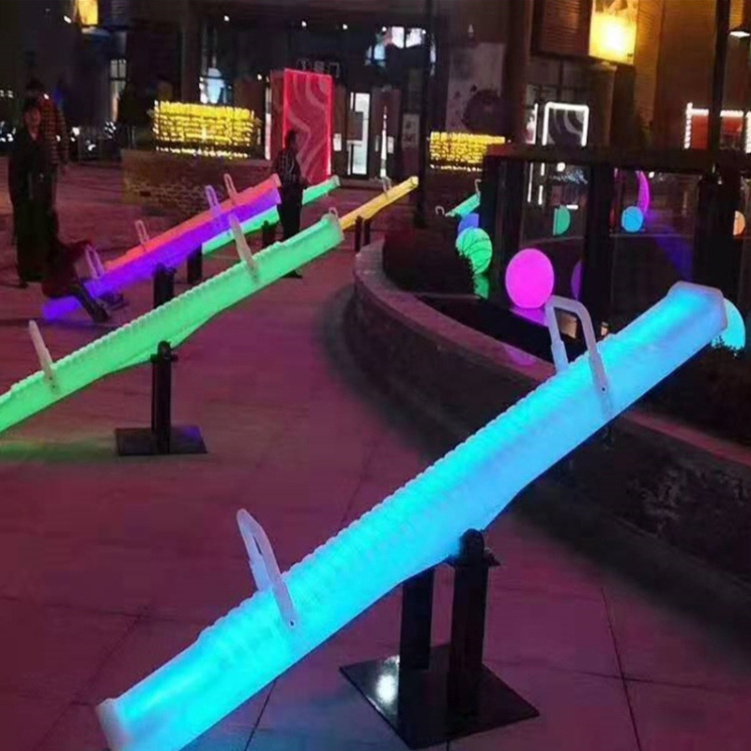 LED Illuminated Seesaw Mall Meichen Event Lighting Festival Double Community Play Furniture Teeterboard Swing