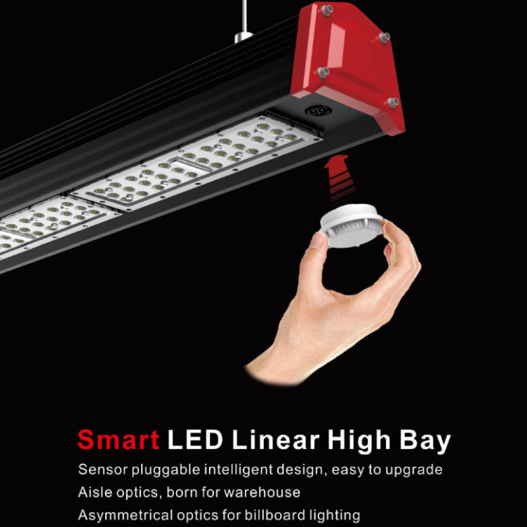 LED Linear High Bay Light 2ft 50W Tube Linkable Garage Lamp Fixture Utility Shop Ceiling Lamps Corded ON/Off Switch