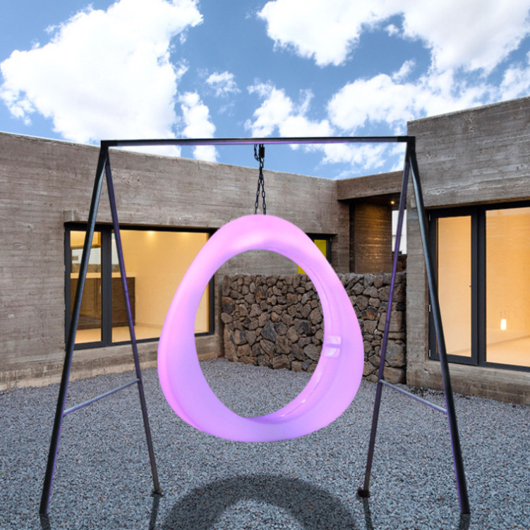 Luminous Mouth Sculpt Lamp Solar Powered Swing Amusement Equipment Children Adult Universal Leisure Hanging Chair