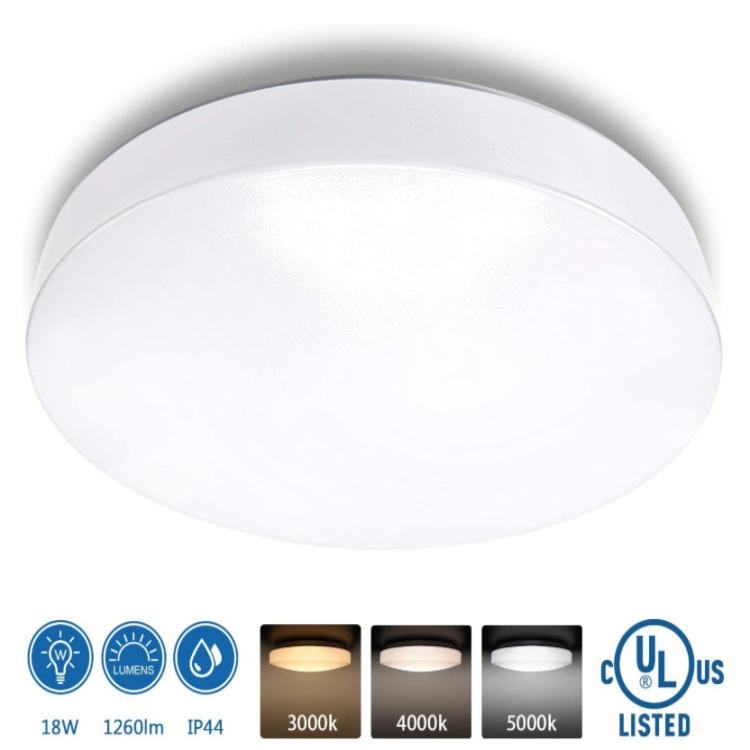 Flush Mount LED Ceiling Light Fixture Damp Rated Kitchen Bedroom Laundry Room Warm Color Dimmable Ceiling Lamp