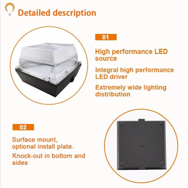 LED Canopy Light for Gas Station 150W Carport Ceiling Canopy Lamp MH/HPS Equiv. Recessed Surface Mount IP65 Rating