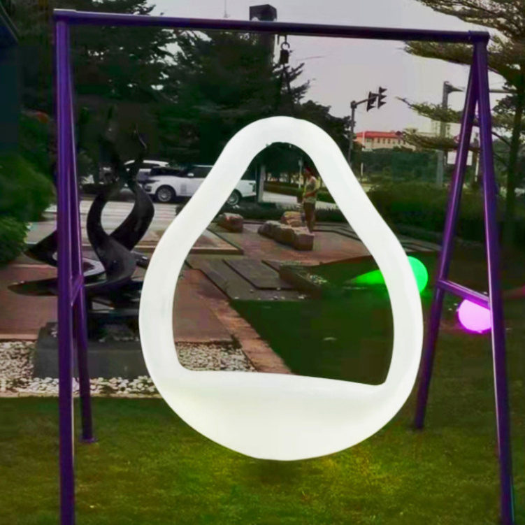 Patio Hanging Chair Seat RGB Lighting Indoor Outdoor Playground Glowing Swing Romantic Wedding Lover Heart Swing