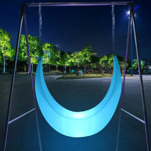 Courtyard Hanging Swing Chair Crescent Motif Solar Night Lamp Patio Swings Park Seat Homestay Recreation Facilities