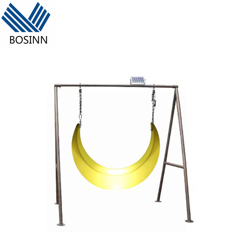 Courtyard Hanging Swing Chair Crescent Motif Solar Night Lamp Patio Swings Park Seat Homestay Recreation Facilities