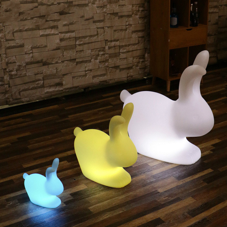 Rabbit Led Night Light Children Baby Kids Toy Bedside Lamp RGB Multicolor Nursery Rhymes Landscaping Rabbit Lantern