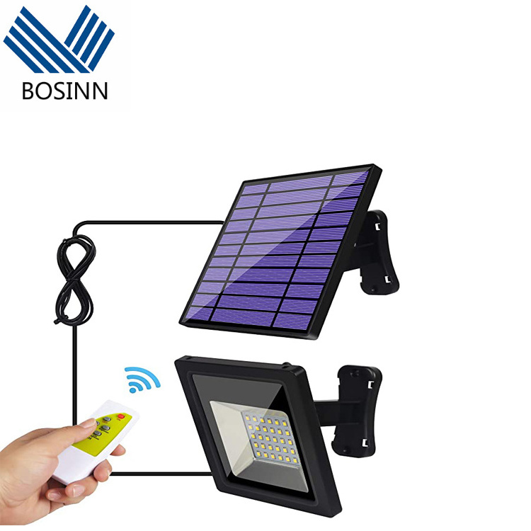 Solar Flood Lights 10W 20W 30W 100w Ip65 Outdoor Patio Pathway Solar Security Lamps Remote Control Spotlights