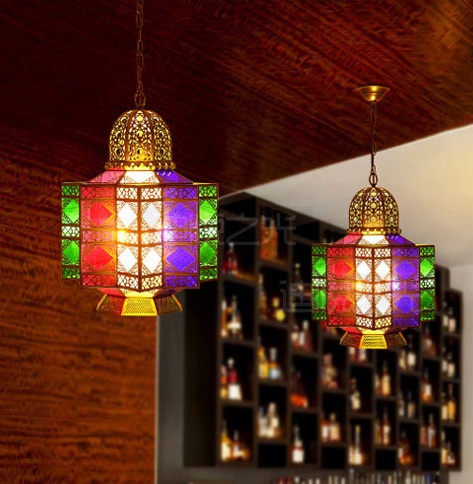 Morocco Lighting Copper Art Arabian Chandelier Elegant Hotel Muslim Hotel Ceiling Lights Villa Hang Pendant Lamp