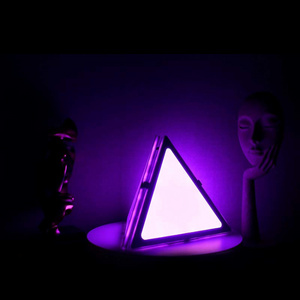 Smart Lamp 9pcs Triangle Kits Magic RGB Color LED Panel Light Music Control Stitchable Multi Color Background Lighting