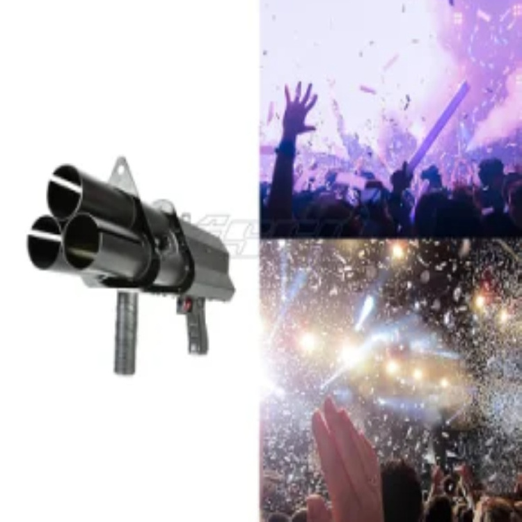 Handheld Confetti Salute Gun 3 Shots Electric Fireworks Salute Cannons DJ Wedding Party Props Confetti Machine