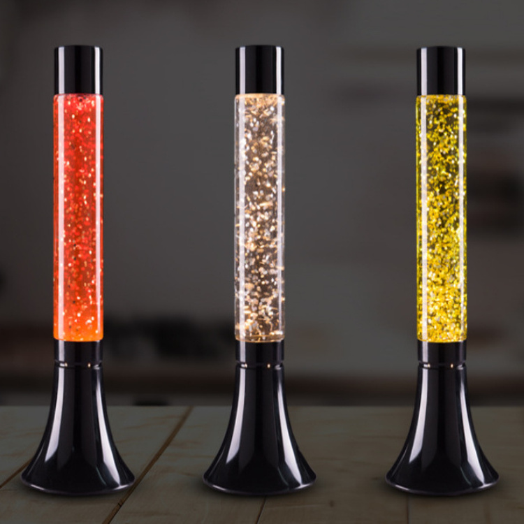 Cylinder Lava Lamp Decorative Living Room Standing Floor Lamps Novelty Pearl Powder RGB Glitter Lights