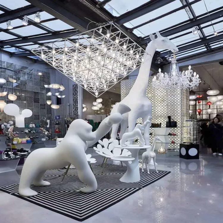 Art Display sculpture lighting horse head jack-up floor lights hotel lobby hall creative art display floor lamp