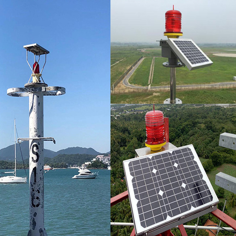 Solar Aviation Obstacle Lights Low-intensity Warning Lamp Not Exceed 45 Meters Height Steady Burning Flash Lighting