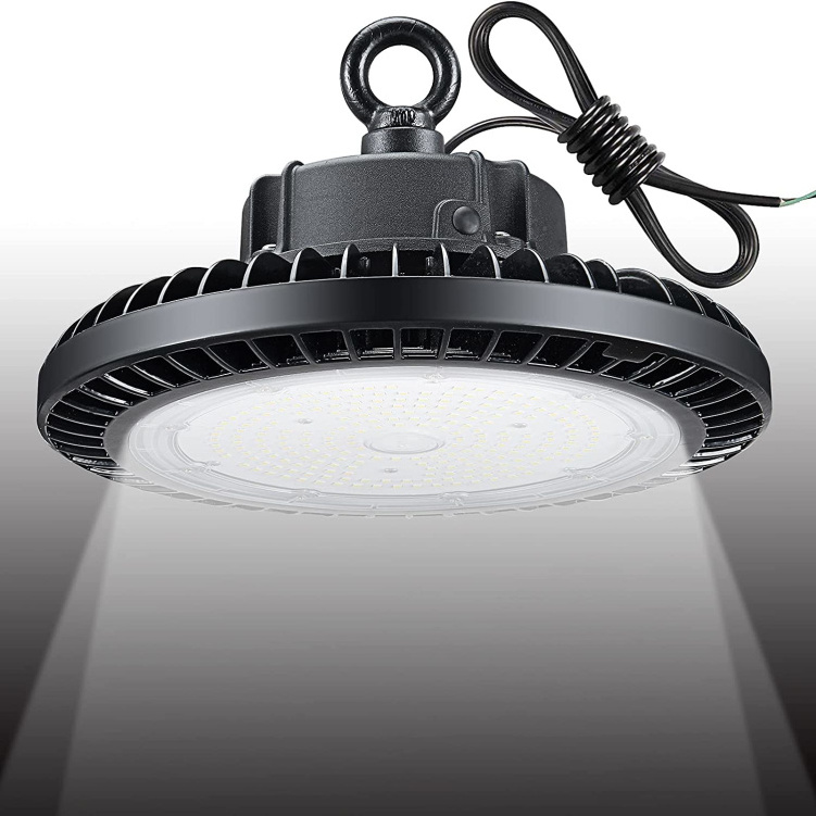 Led UFO High Bay Light 100w 150w 200w with Motion Daylight Sensor Basement Garage Dimmable Industrial Lighting