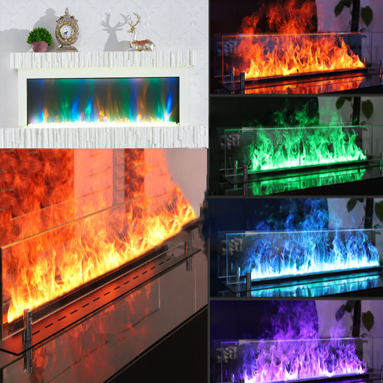 Embedded Electric Fireplace Corridor Dynamic Mirage Flame Recessed Electric Stove Heater Fireplace Humidifier