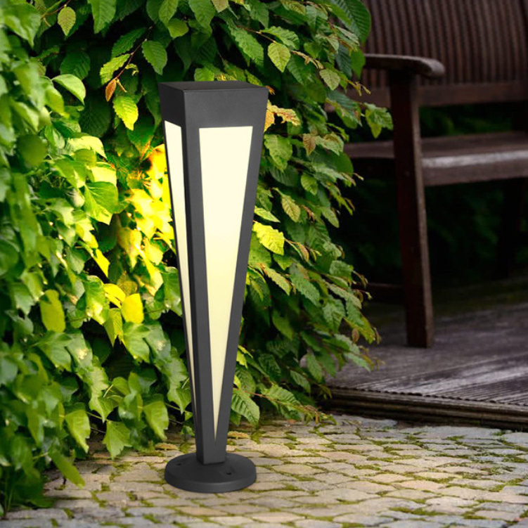 Garden Pathway Lawn Light Decor Villa Garden Patio Landscape Lamp Inverted Triangle Lantern Courtyard Bollard Lights