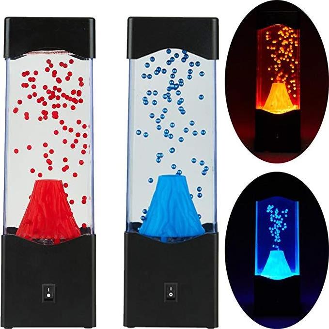 LED Night Light Bedroom Mood Miniature Erupting Molten Volcano Lava Lamp Water Tower Display Desk Lights