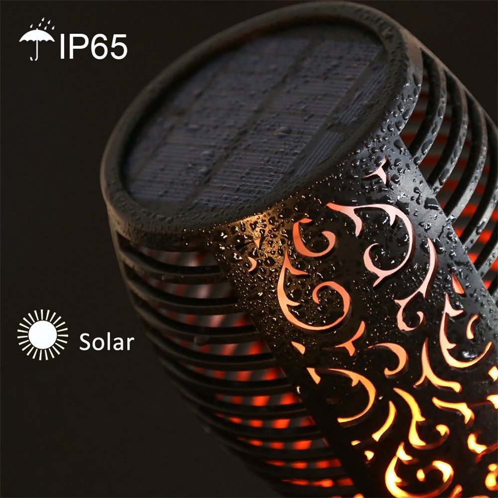 Garden Solar Flame Lamp Landscaping Yard Park Lawn Lights Decorative Patio Sidewalk Flickering Flame Torch Light