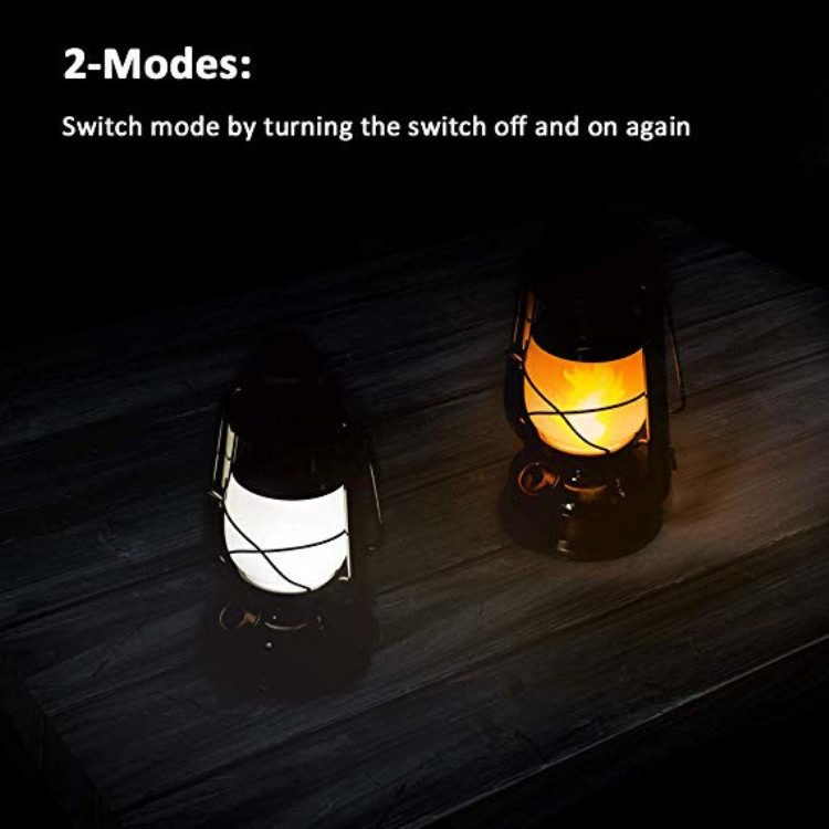 Lunartec Storm Lantern:Decoration Bar LED Storm Light with Flames Oil Lamp Design Bronze Lampshade Night Lamp