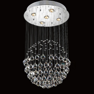 Crystal Beads Chandelier Globe Ball Crystal Tassels Pendant Lights Decorative Villa House Living Room Ceiling Lamp