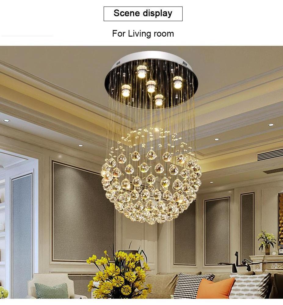 Crystal Beads Chandelier Globe Ball Crystal Tassels Pendant Lights Decorative Villa House Living Room Ceiling Lamp