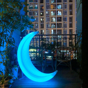 Patio Swing garden lights color changing New Moon Crescent Modelling pe lighting furniture hanging swing chair