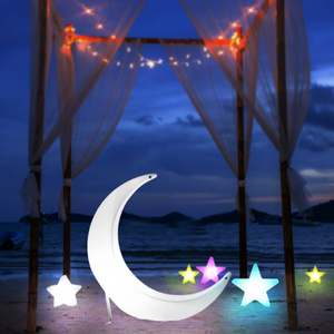 LED Illuminated Swing Chair Lighting Furniture Festival Mall Decoration Crescent Moon Swings Round Hanging Chair