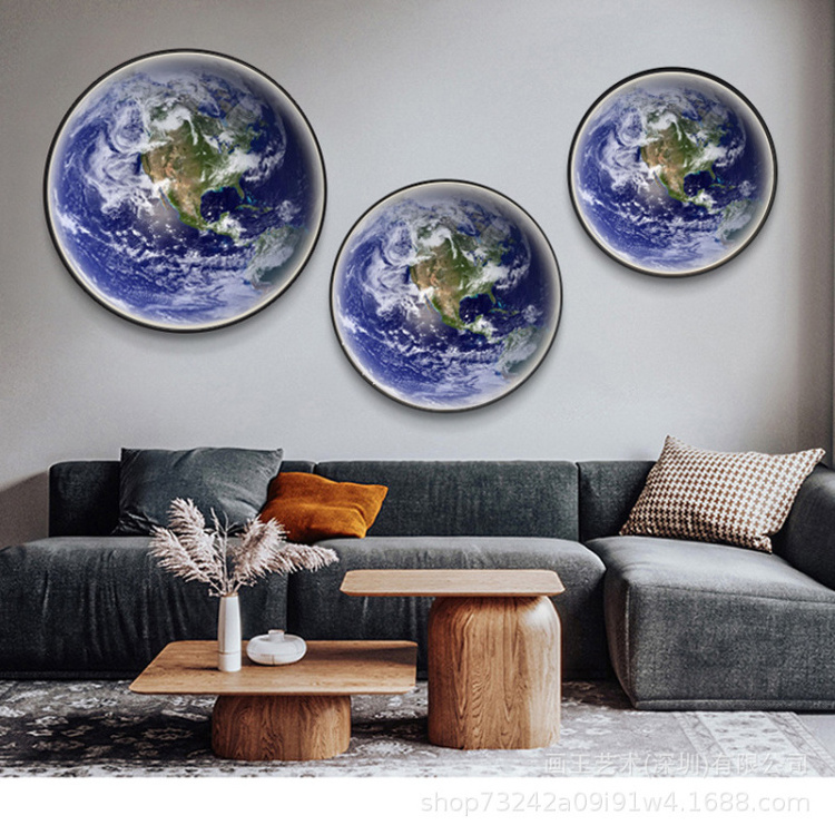 Mural Wall Lights Blue Earth Meteor Crater Venus Moon Wall Lamp Bedroom Decorative Sconce Hotel Aisle Ceiling Lamp