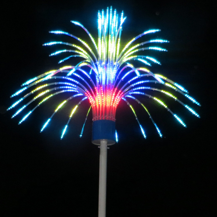 Led Digital Fireworks Lamp Outdoor Dynamic Modeling Lights Meteor Shower Garden Decoration Plaza Landscape Lighting