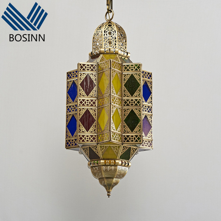 Morocco Lighting Copper Art Arabian Chandelier Elegant Hotel Muslim Hotel Ceiling Lights Villa Hang Pendant Lamp