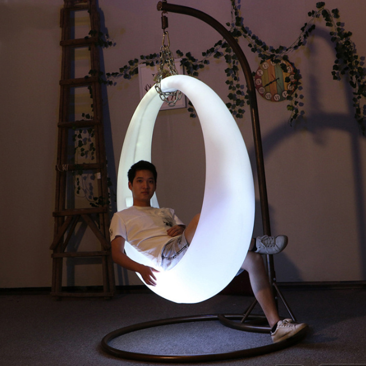 Circular Ring Plastic Swing Seats Lighting Furniture Garden Cradle Shopping Mall Decorative Patio Swings Ornament