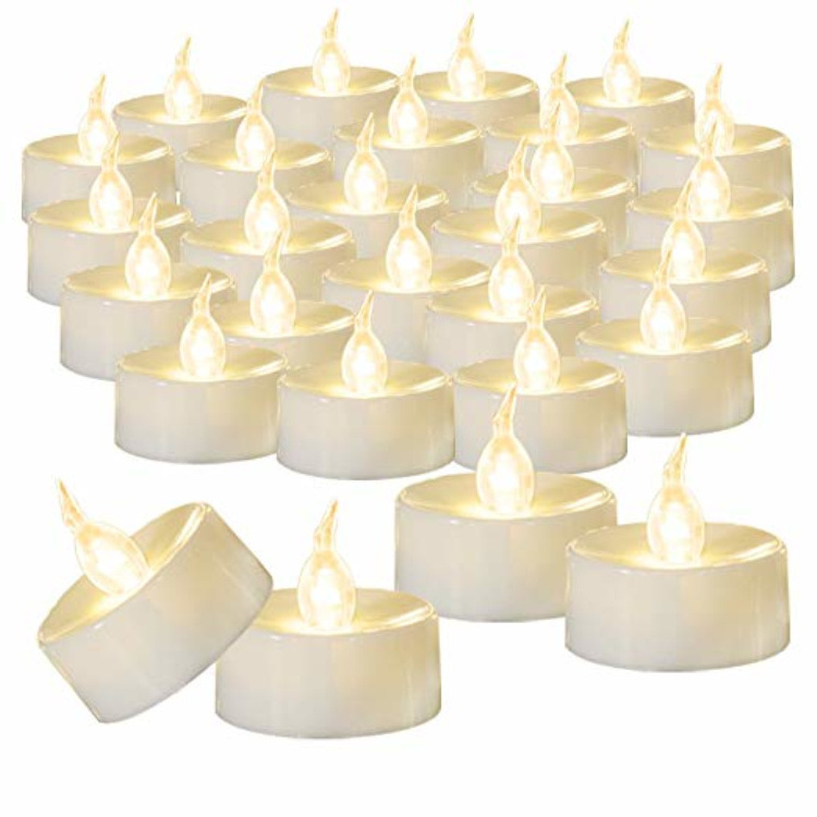 Led Flameless Flickering Votive Tea Lights Candles Battery Powered Night Lamp Bulk for Wedding Party Decorations