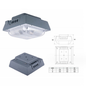 Gas Station Canopy Lamps with Motion Sensor 45W 60W 90W PC Cover Non-glare LED Ceiling Recessed Canopy Light