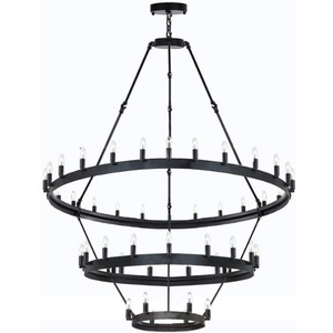 American Country Pendant Lights Industrial Rustic Living Room Black Iron Lamp Wagon Wheel Candle Holder Chandelier