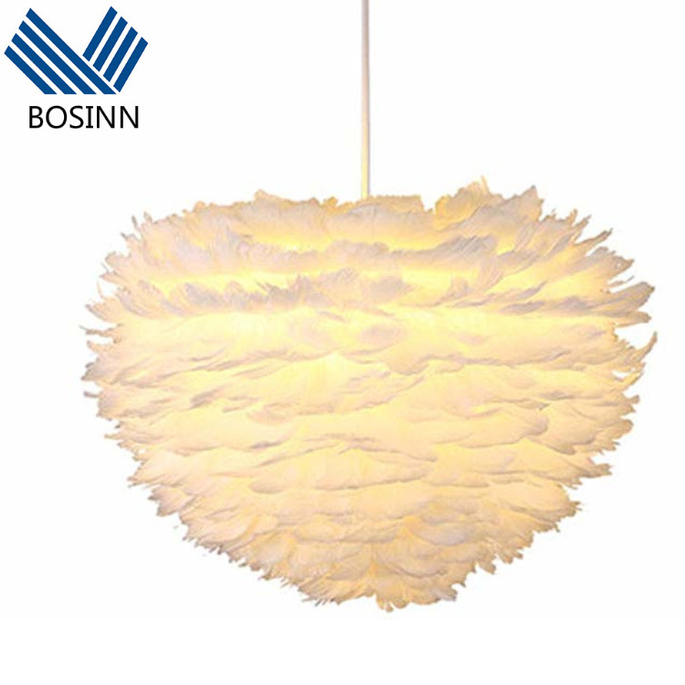 Feather Pendant Lights Droplights Kids Room Hanging Lamp Decoration Wedding Bedroom Suspension Lighting Fixture