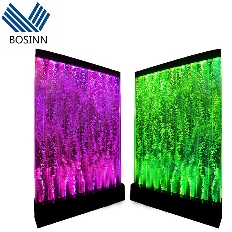 Water Bubble Wall Screen Garden Fountain Feature RGB Color Water Wall Laminated Waterfall Partition Water Screen