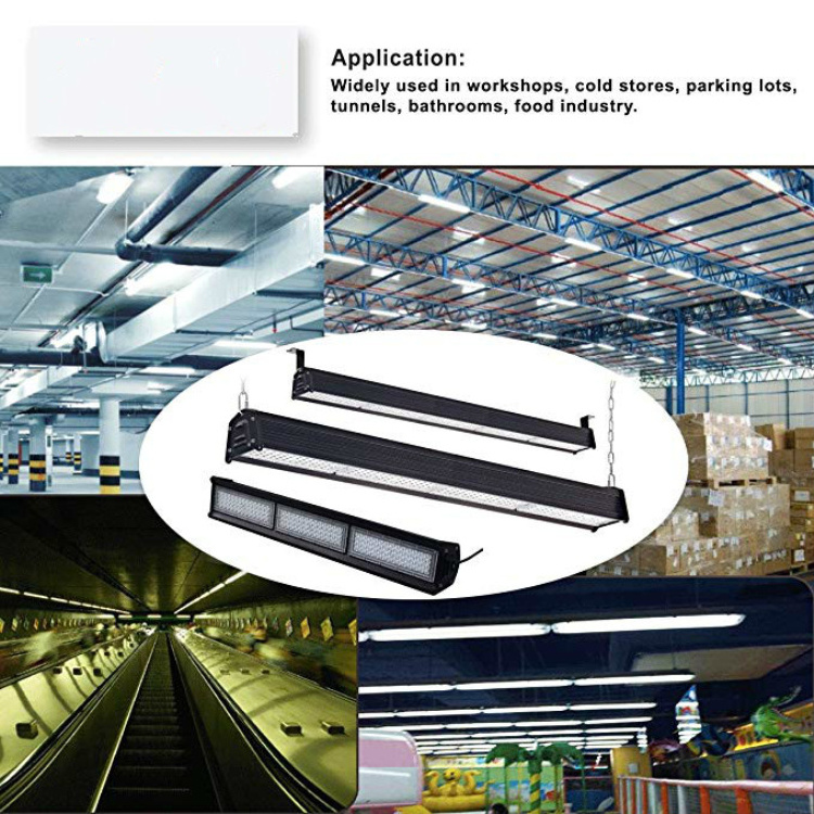 workshop strip pendant lights metro station hanging lamp aluminum shell overhead warehouse linear high bay light